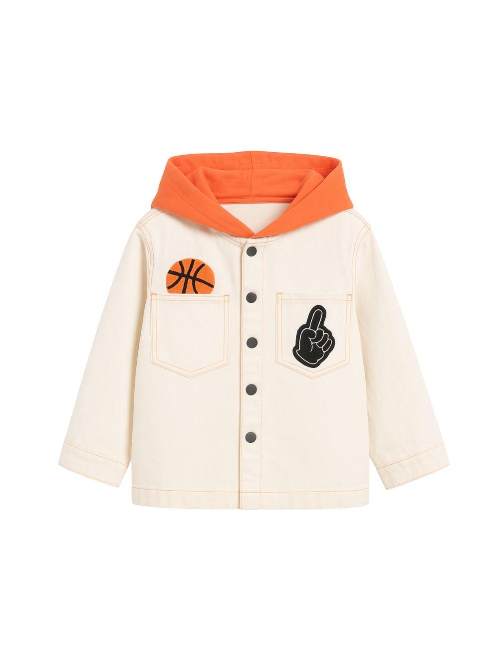 Giubbino per bambino Stella McCartney Kids bianco con cappuccio a contrasto TY2P47 Z2661 101 STELLA McCARTNEY KIDS