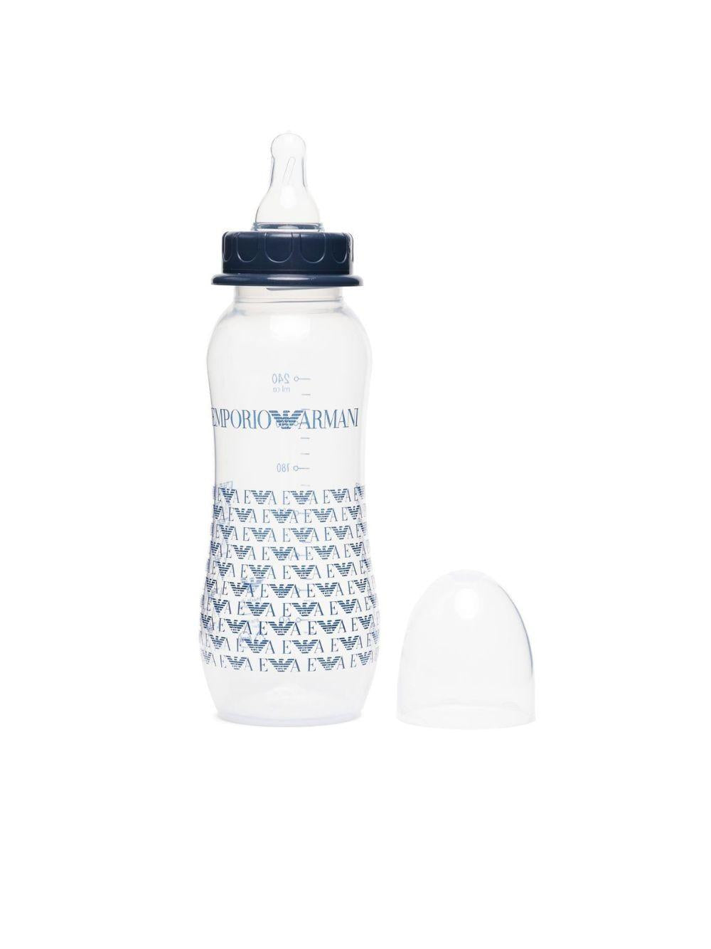 Biberon per neonato Emporio Armani Kids blu con stampa monogramma del logo 409172 CC919 00535 EMPORIO ARMANI KIDS