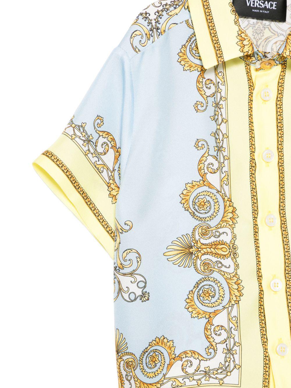 Camicia per neonato Versace Kids azzurra con design barocco 10186401A17228 5Y580 VERSACE KIDS