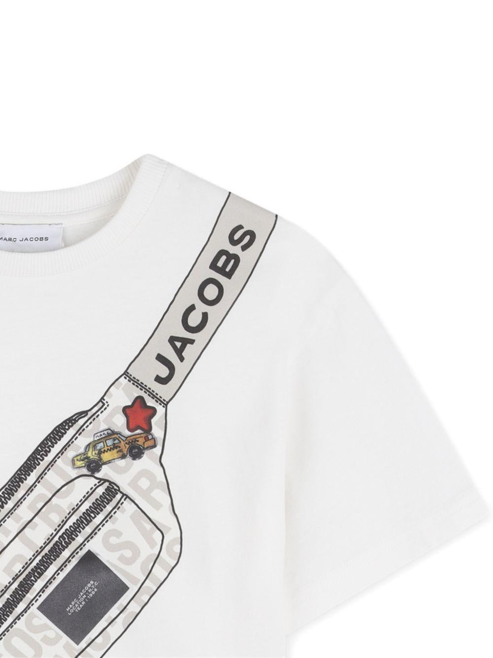 T-shirt per bambini The Marc Jacobs Kids bianca con dettaglio borsello W60763 126 THE MARC JACOBS KIDS