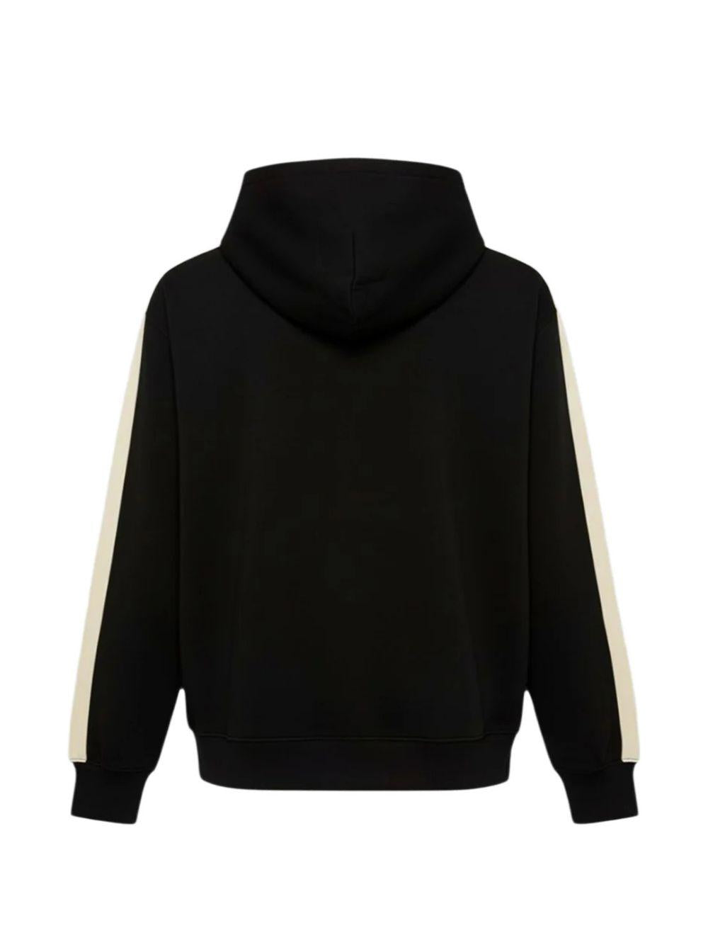 Felpa per bambino Palm Angels Kids nero con strisce sulle maniche PBBD017S26FLE001 110 PALM ANGELS KIDS