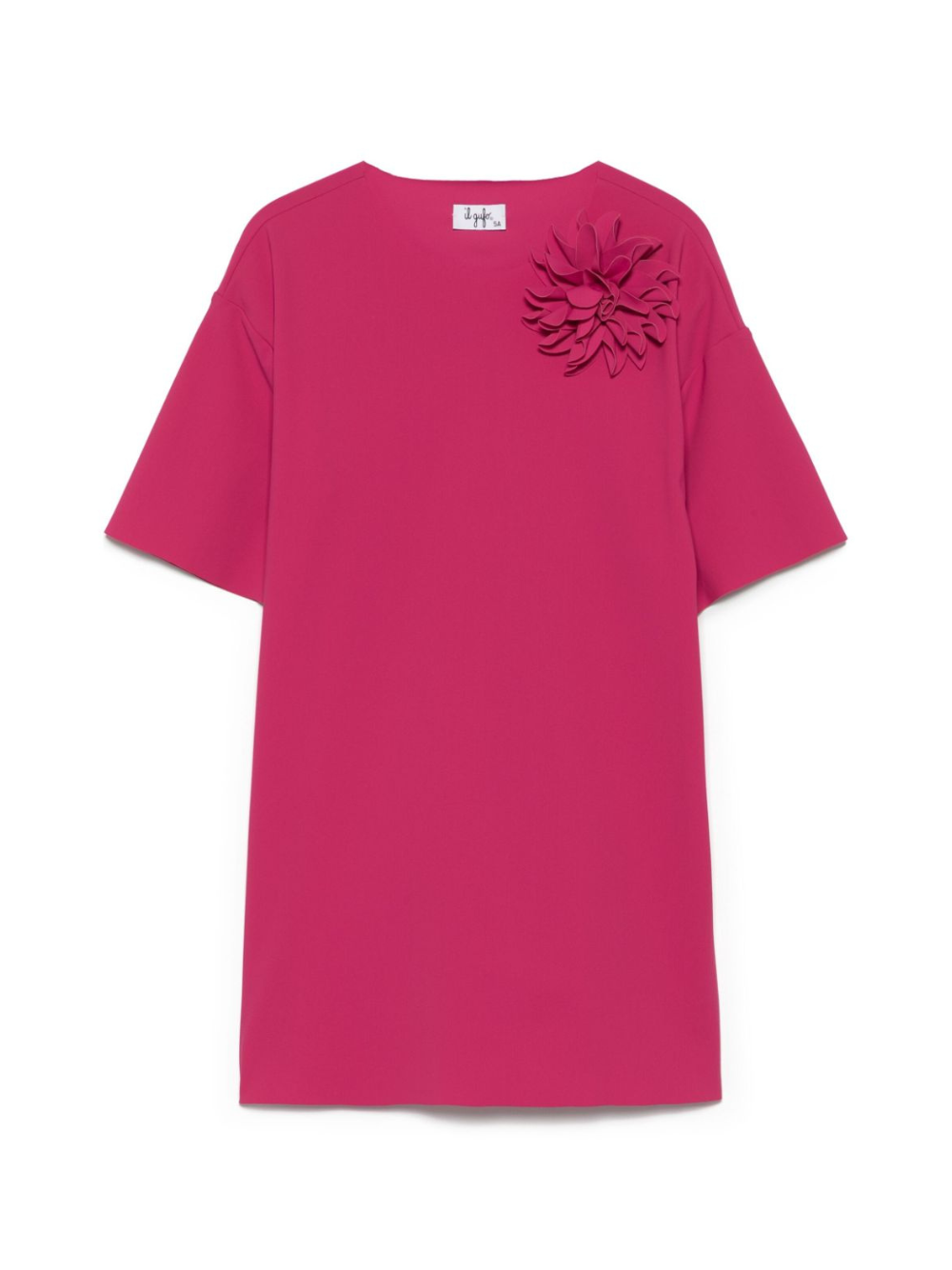 Abito per bambina Il Gufo rosso a fiori con maniche corte P25VM783N0074 364 IL GUFO
