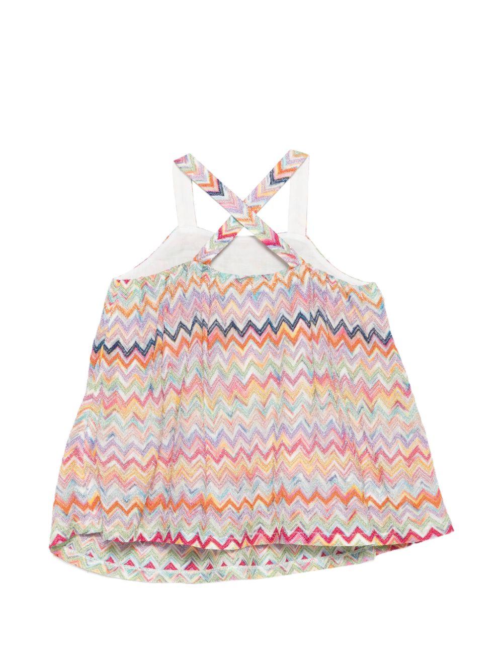 Top per bambina Missoni Kids multicolore con motivo a zig-zag MY5A02 Q0107 999 MISSONI KIDS