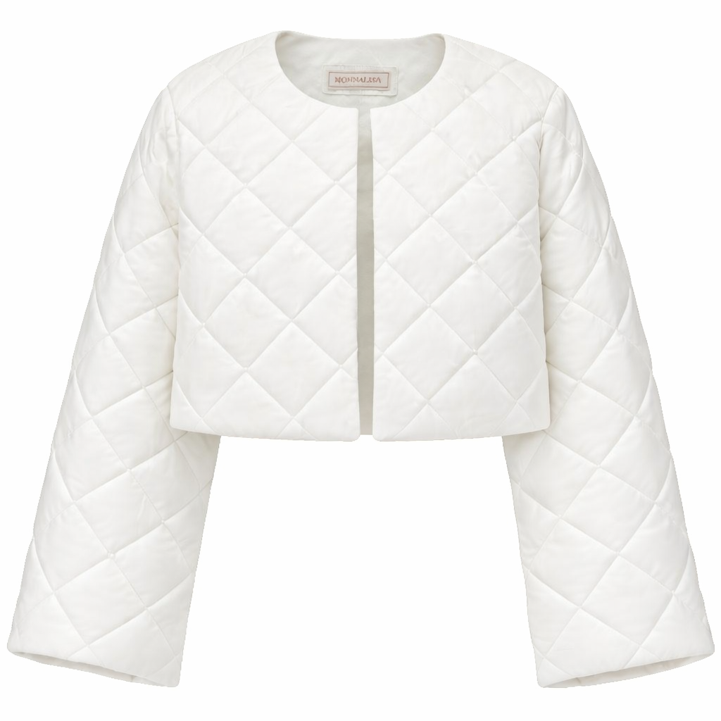 Giacca per bambina Monnalisa bianca con design trapuntato 17G100 7020 0001 MONNALISA KIDS