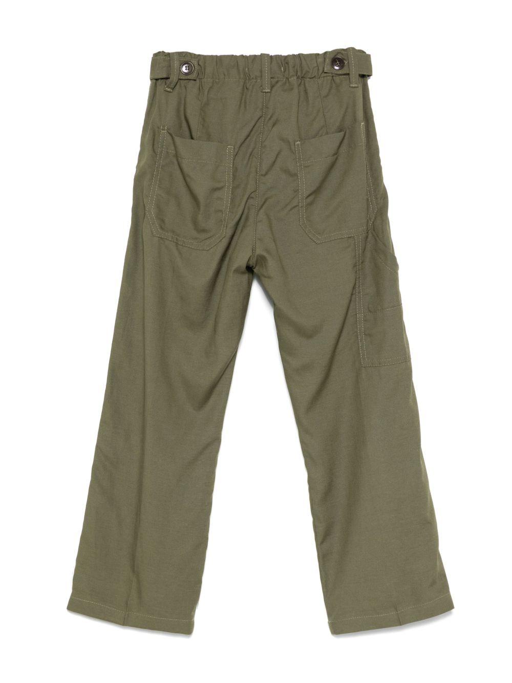 Pantaloni dritti per bambino Paolo Pecora Kids verde con coulisse PP4002 OLIVA PAOLO PECORA KIDS