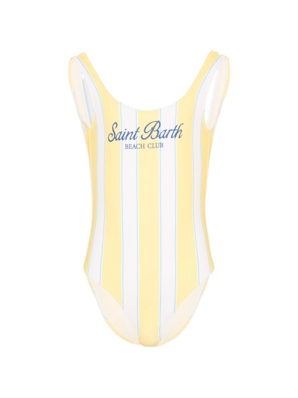 Costume per bambina MC2 Saint Barth Kids giallo con design a righe CARA001 03090L MC2 ST. BARTH KIDS