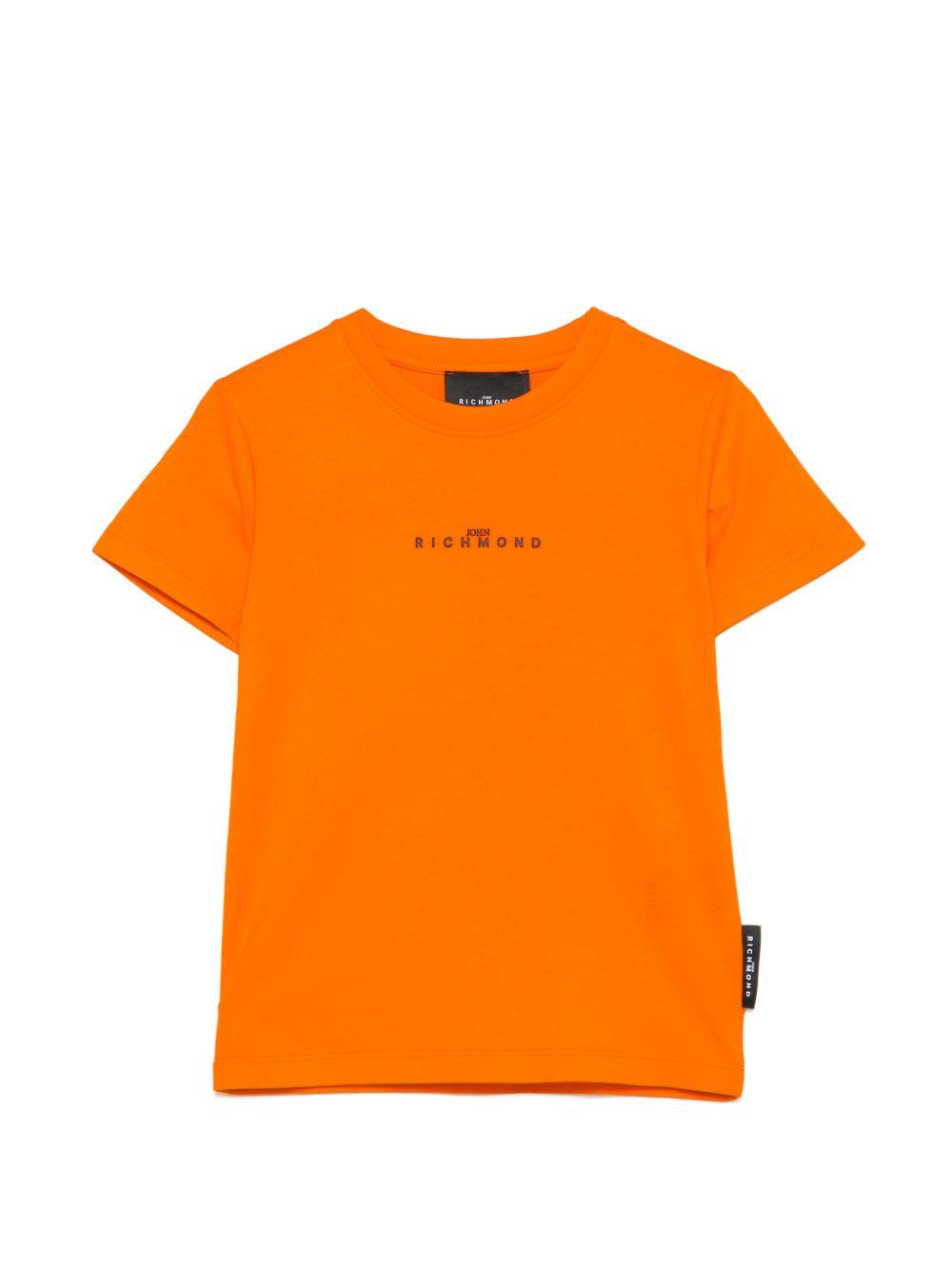 T-shirt per bambino John Richmond Junior arancione con dettaglio logo RBP26055TS ORANGE PEEL JOHN RICHMOND KIDS