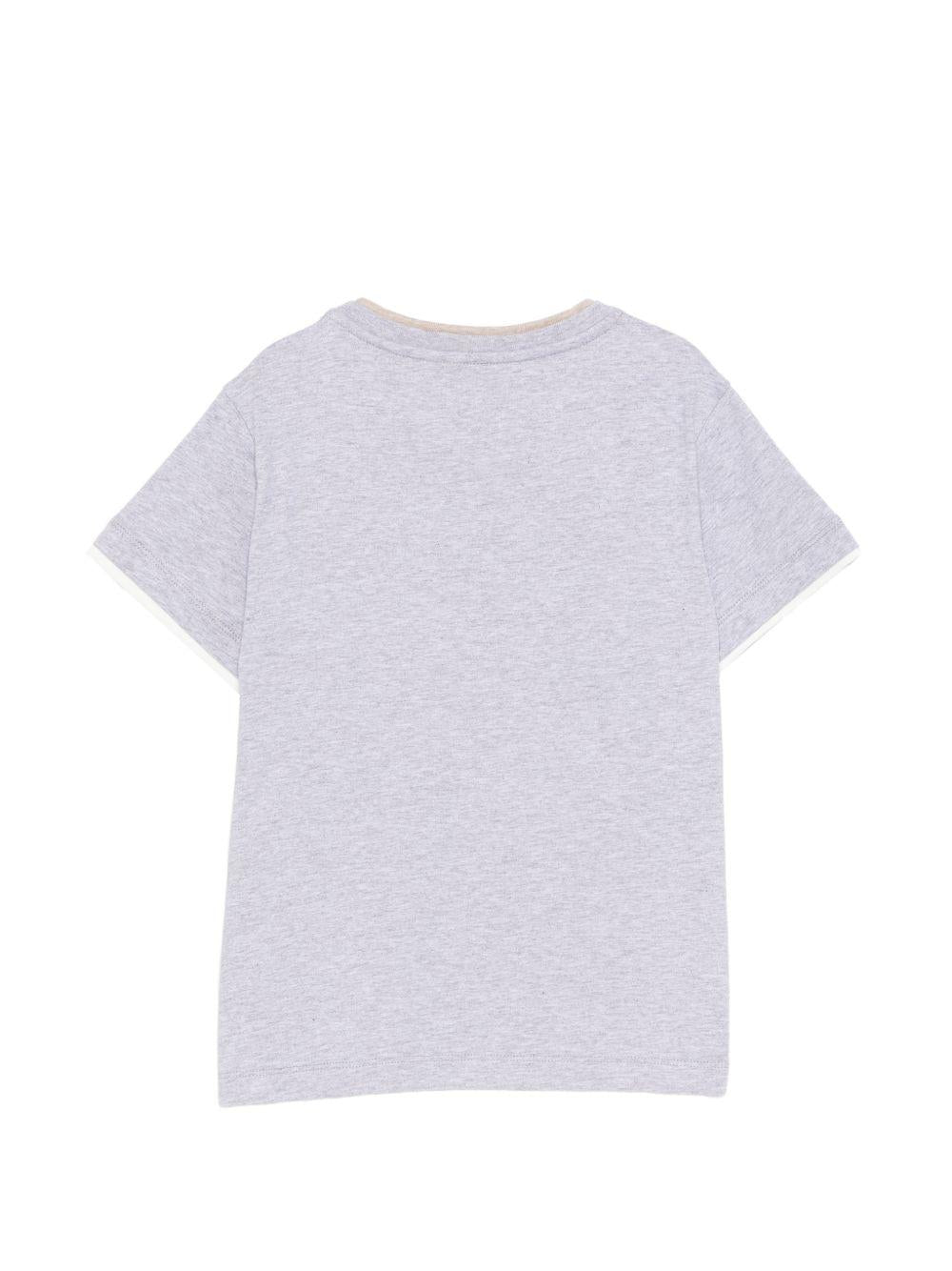T-shirt per bambino Eleventy Kids grigia con logo sul davanti EY8P21 Z3711 804BG ELEVENTY KIDS