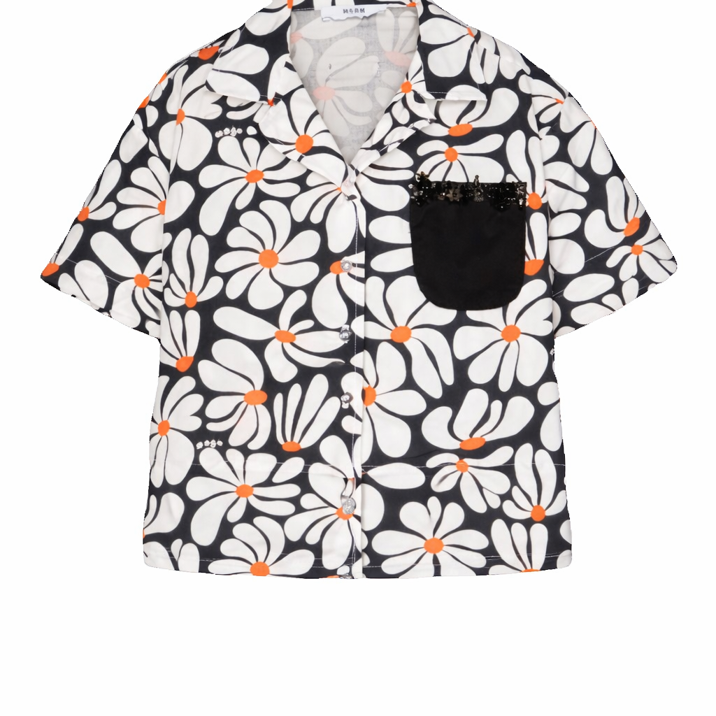 Camicia per bambina MSGM Kids multicolore con dettagli floreali S6MSJGSI076 001 MSGM KIDS