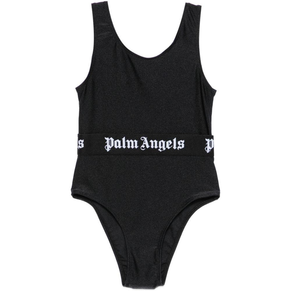 Costume da bagno per bambino Palm Angels Kids nero con stampa logo PGFC002S26JER001 110 PALM ANGELS KIDS