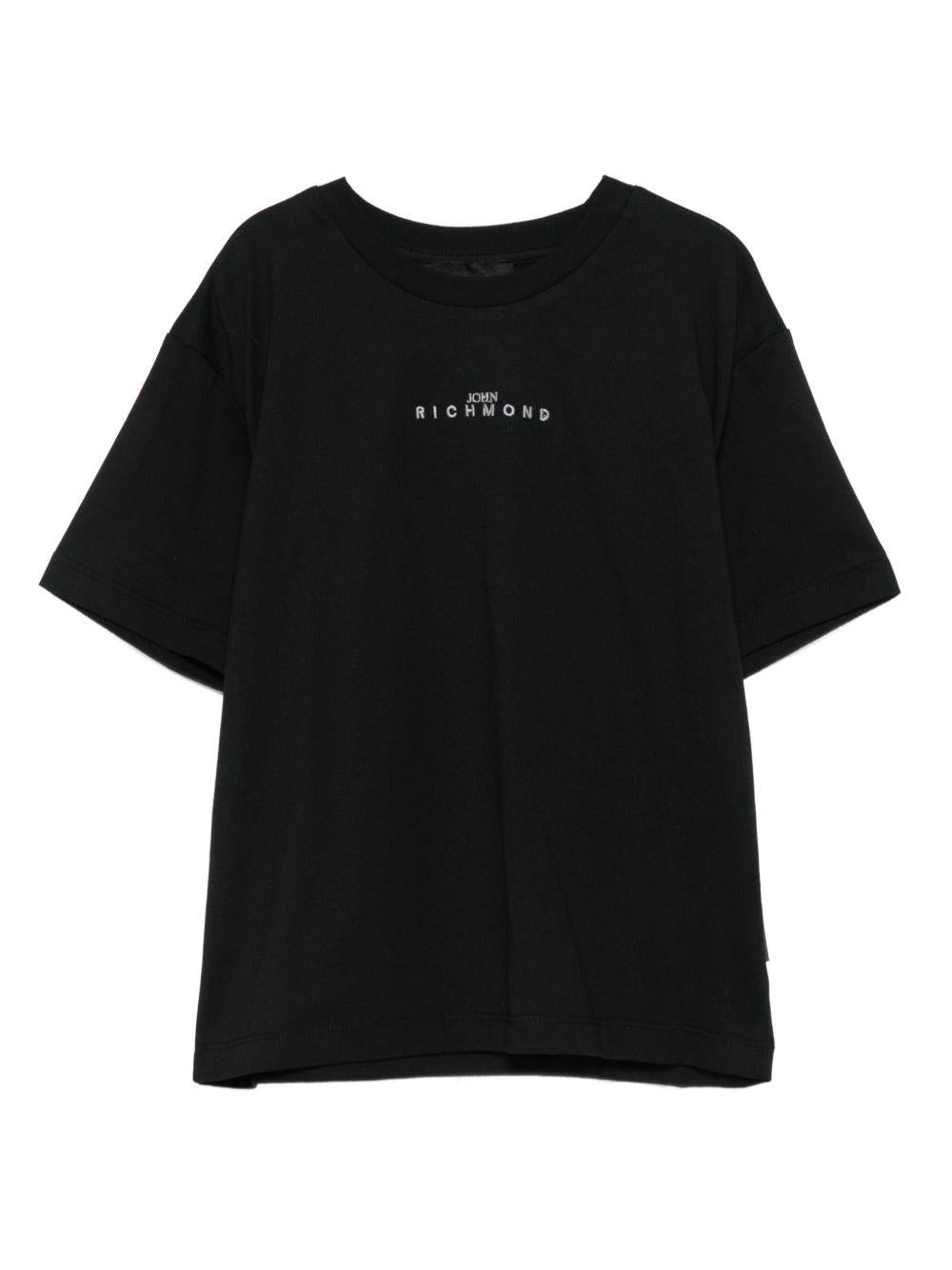T-shirt per bambino John Richmond Junior nero con stampa sul retro RBA25145TS BLACK JOHN RICHMOND JUNIOR