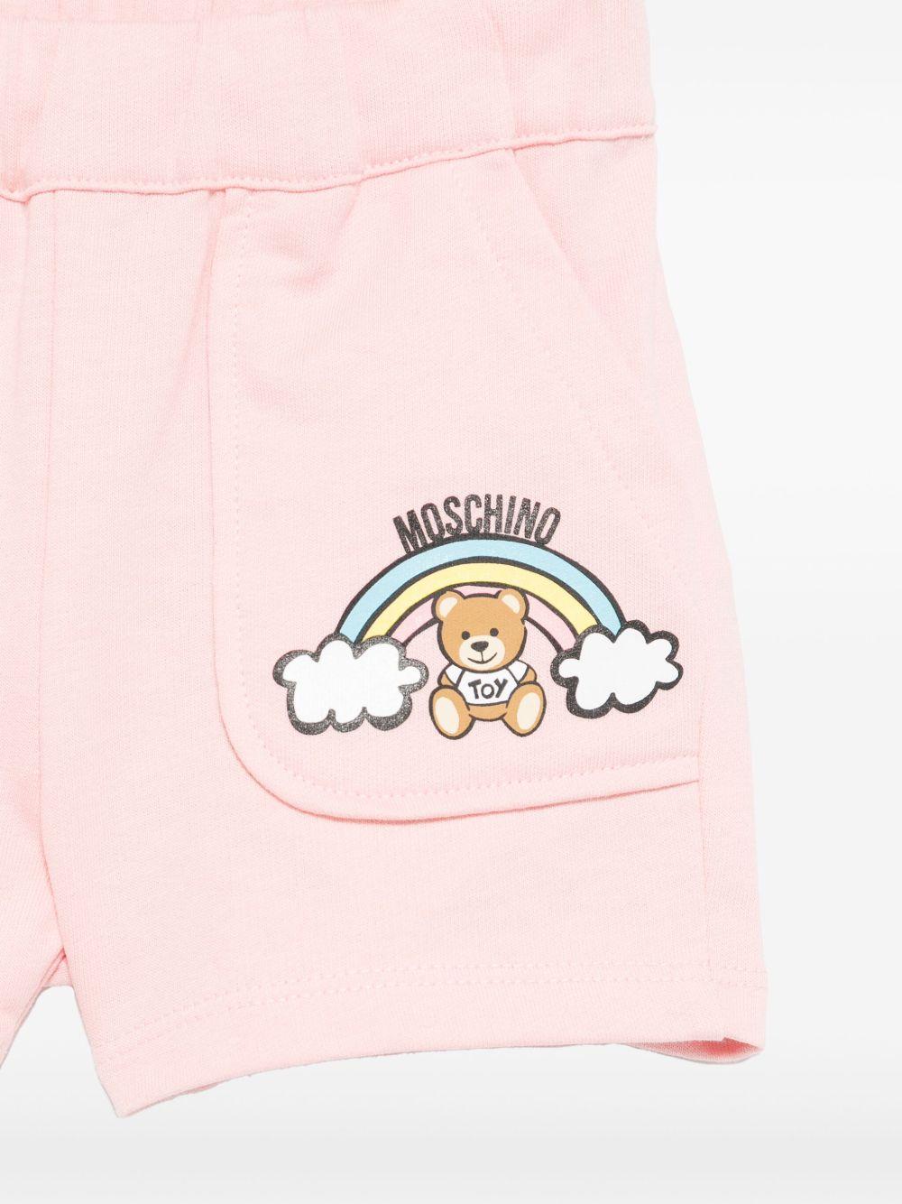 Bermuda per neonata Moschino Kids rosa con vita elasticizzata MUQ01CLCA19 50209 MOSCHINO KIDS
