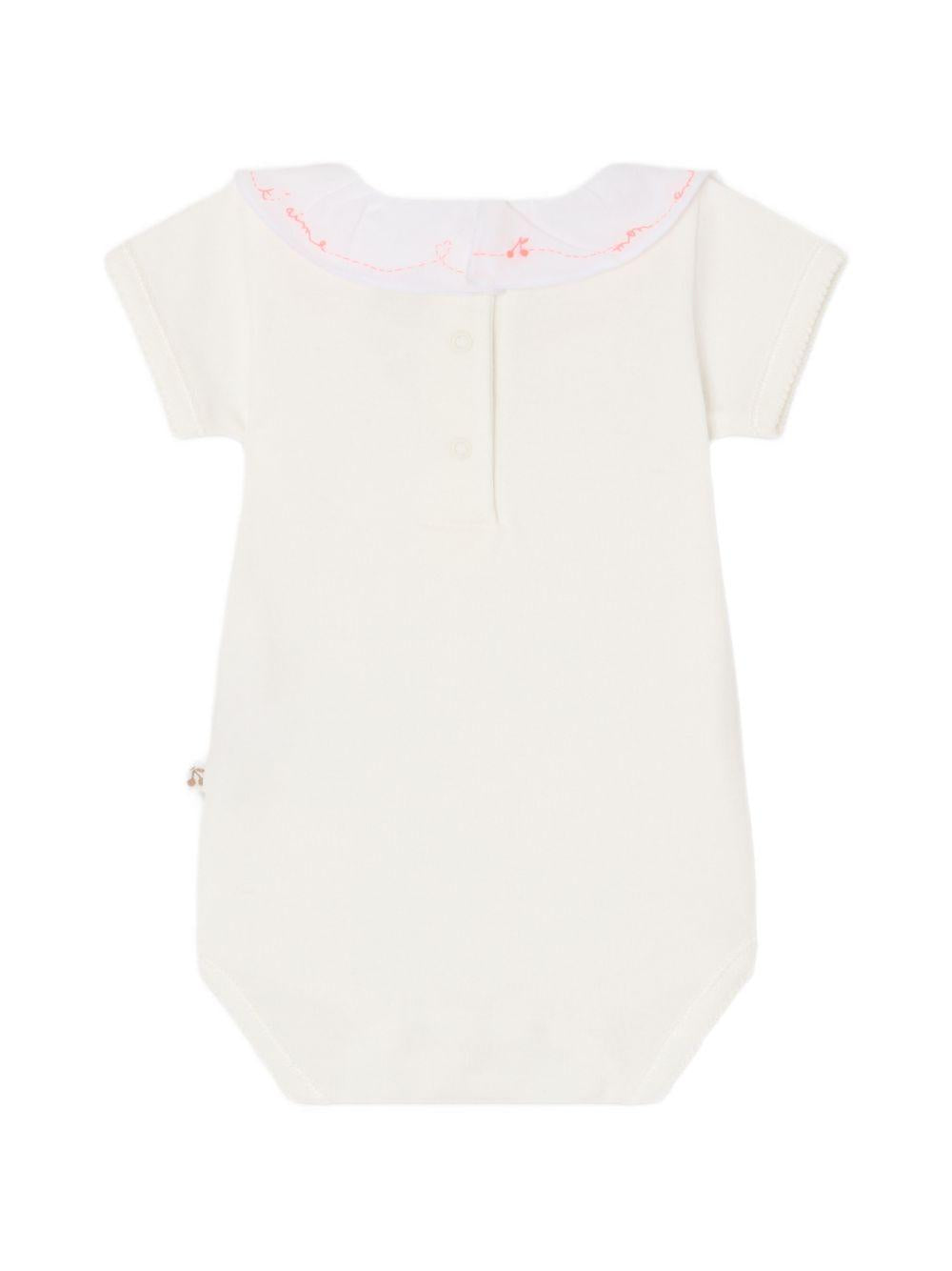 Tutina per neonata Bonpoint bianca con colletto con ruches S06NUNK00005 002 BONPOINT KIDS