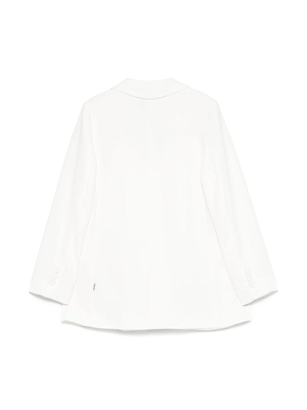 Blazer in crêpe per bambina MSGM Kids bianco con stampa a fiori S5MSJGJK098 001 MSGM KIDS