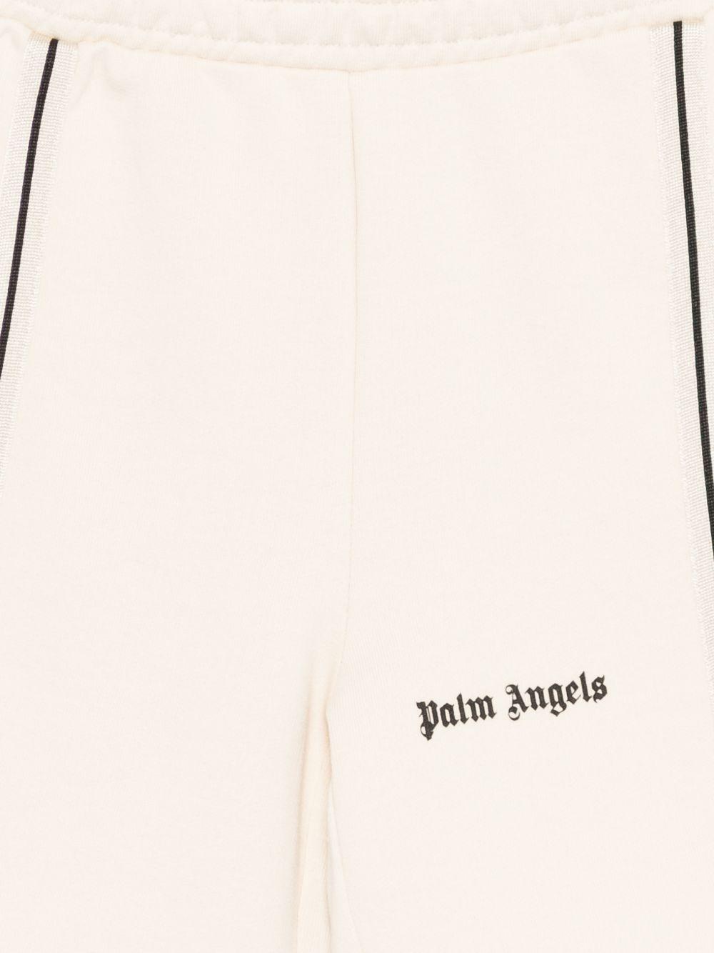 Shorts per bambino Palm Angels Kids beige con stampa logo PBCI007S26FLE001 092 PALM ANGELS KIDS