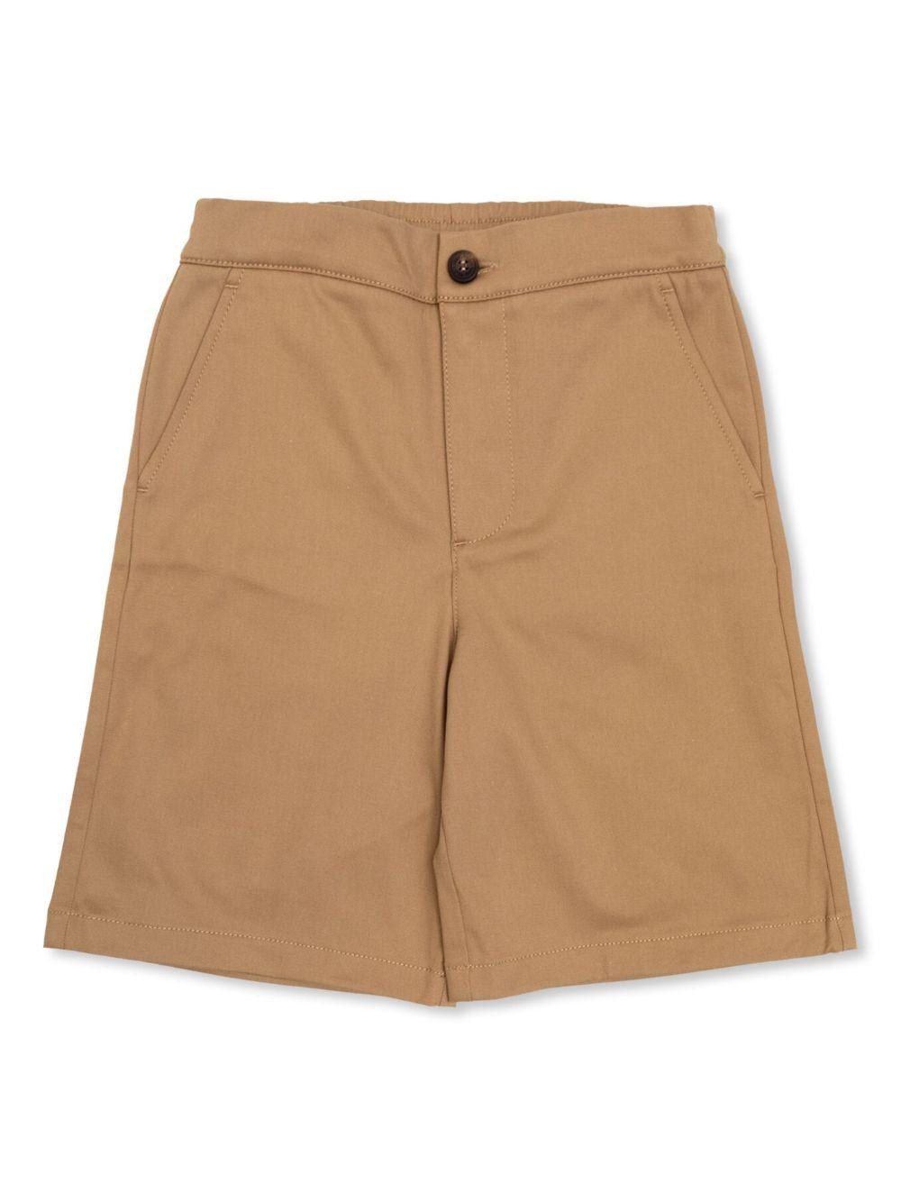 Shorts con ricamo per bambino Golden Goose Kids marrone con tasca posteriore sagomata P01760P001928 15693 GOLDEN GOOSE KIDS