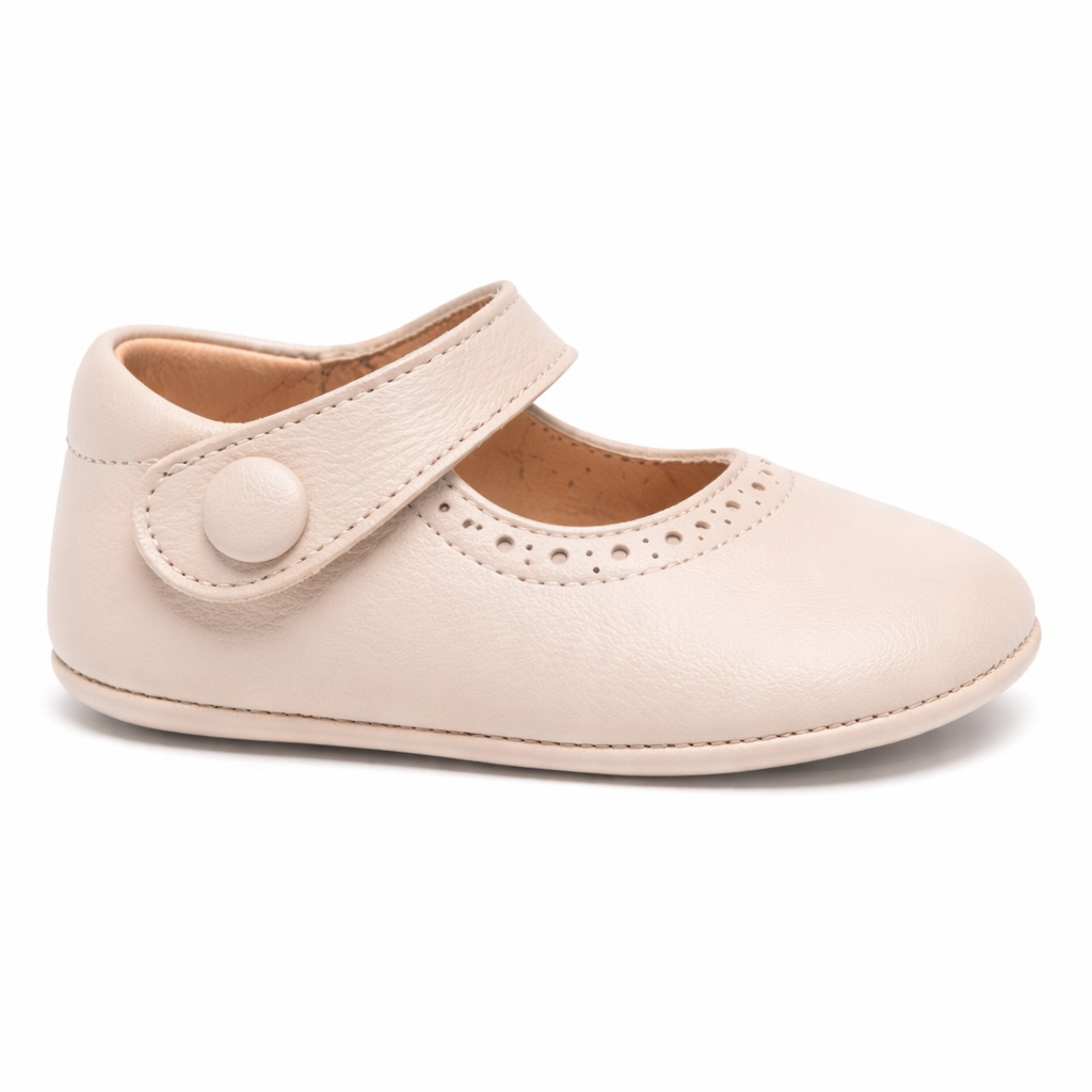 Scarpe primi passi per neonata Eli1957 beige con soletta in pelle con logo 0350AL NUDE Eli Kids