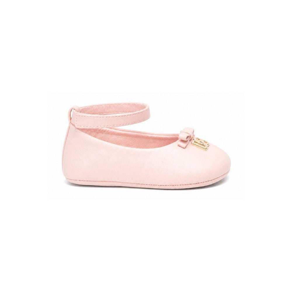 Ballerine per neonata Dolce & Gabbana Kids rosa con placca logo DK0065 AB793 80400 DOLCE & GABBANA KIDS