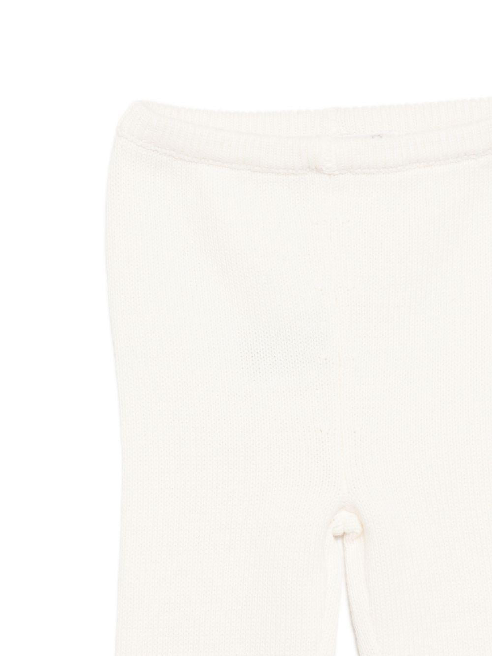 Completo due pezzi maglioncino e pantaloni per neonato Bonpoint beige con disegno ricamato S06OSEK00006 902 BONPOINT KIDS