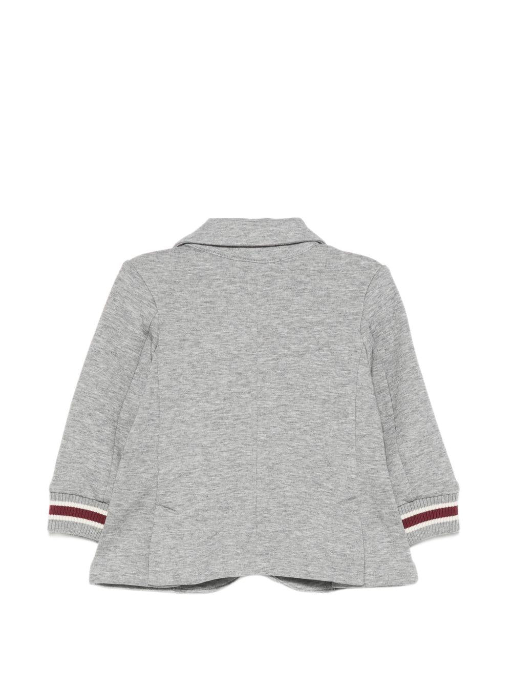 Giacca per neonato Emporio Armani Kids grigia con patch logo EB001539 AF10126 O8042 EMPORIO ARMANI KIDS