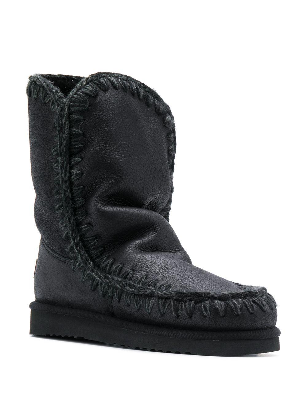 Stivali Eskimo per bambina Mou Kids neri con logo sul tallone FW101000B CBKG MOU KIDS