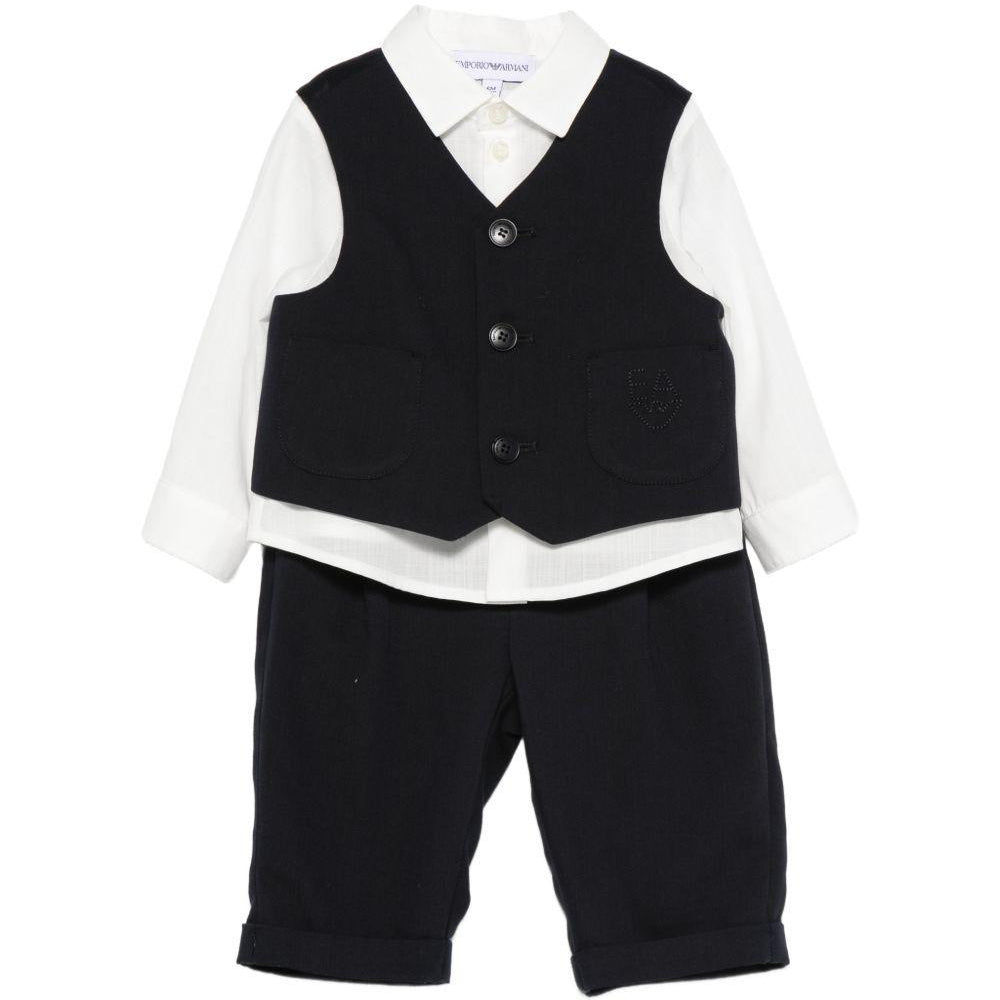 Abito per neonato Emporio Armani Kids blu con bottoni EB000902 AF21040 UB109 EMPORIO ARMANI KIDS