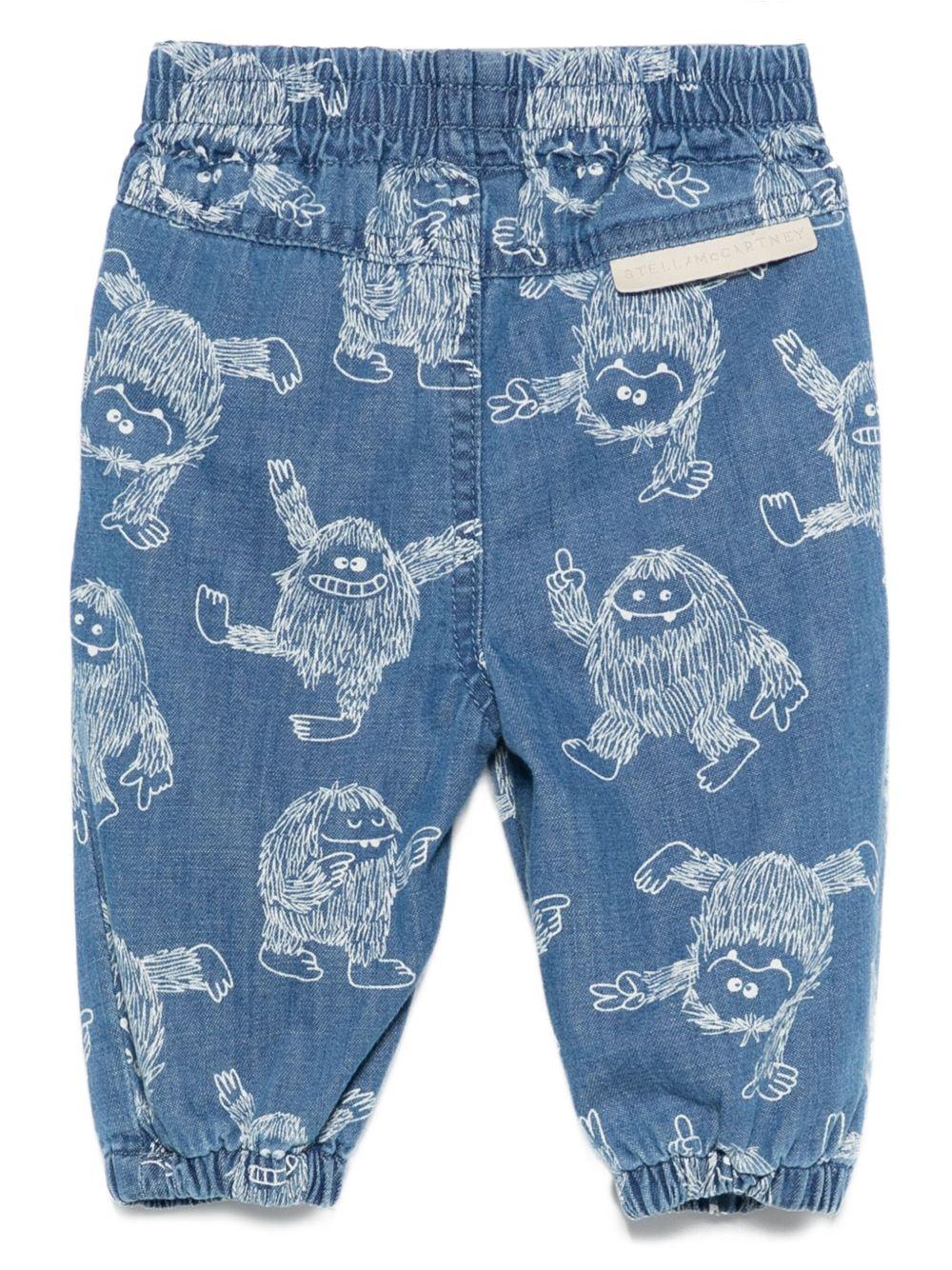 Jeans per neonato Stella McCartney Kids in denim con ricamo all-over TX6640 Z3361 664BC STELLA McCARTNEY KIDS