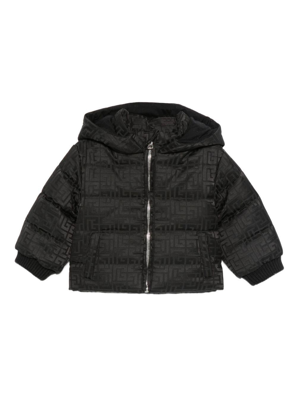 Giubbino per neonato Balmain Kids nero con design trapuntato BX2530 B0092 930 BALMAIN KIDS