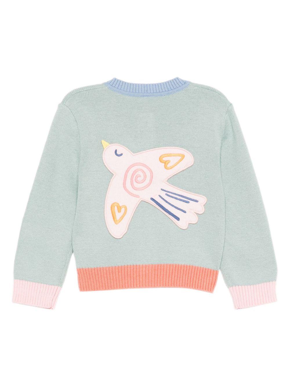 Cardigan per neonata Stella McCartney Kids verde con applicazione TX9030 Z1528 923 STELLA McCARTNEY KIDS