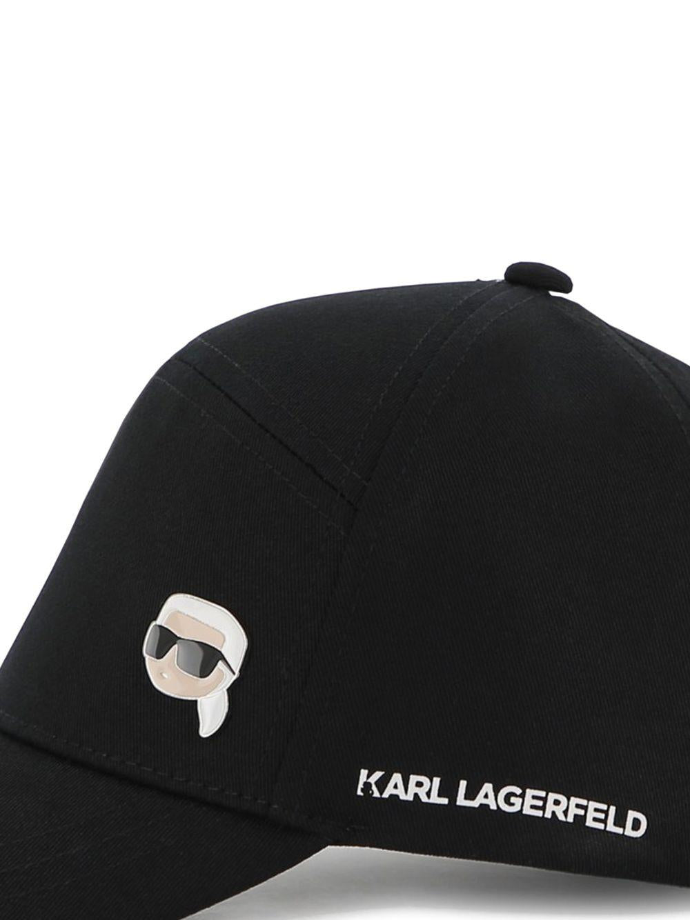 Berretto per bambini Karl Lagerfeld Kids nero con dettaglio logo Z31217 09B KARL LAGERFELD KIDS