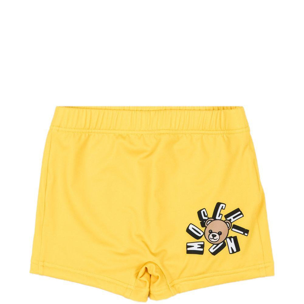 Costume per neonato Moschino Kids giallo con stampa Teddy MXL006LKA11 50577 MOSCHINO KIDS