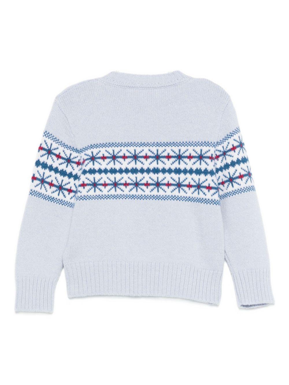 Maglione per neonato Mariella Ferrari azzurro con decorazione ricamata MGF6 151 MARIELLA FERRARI