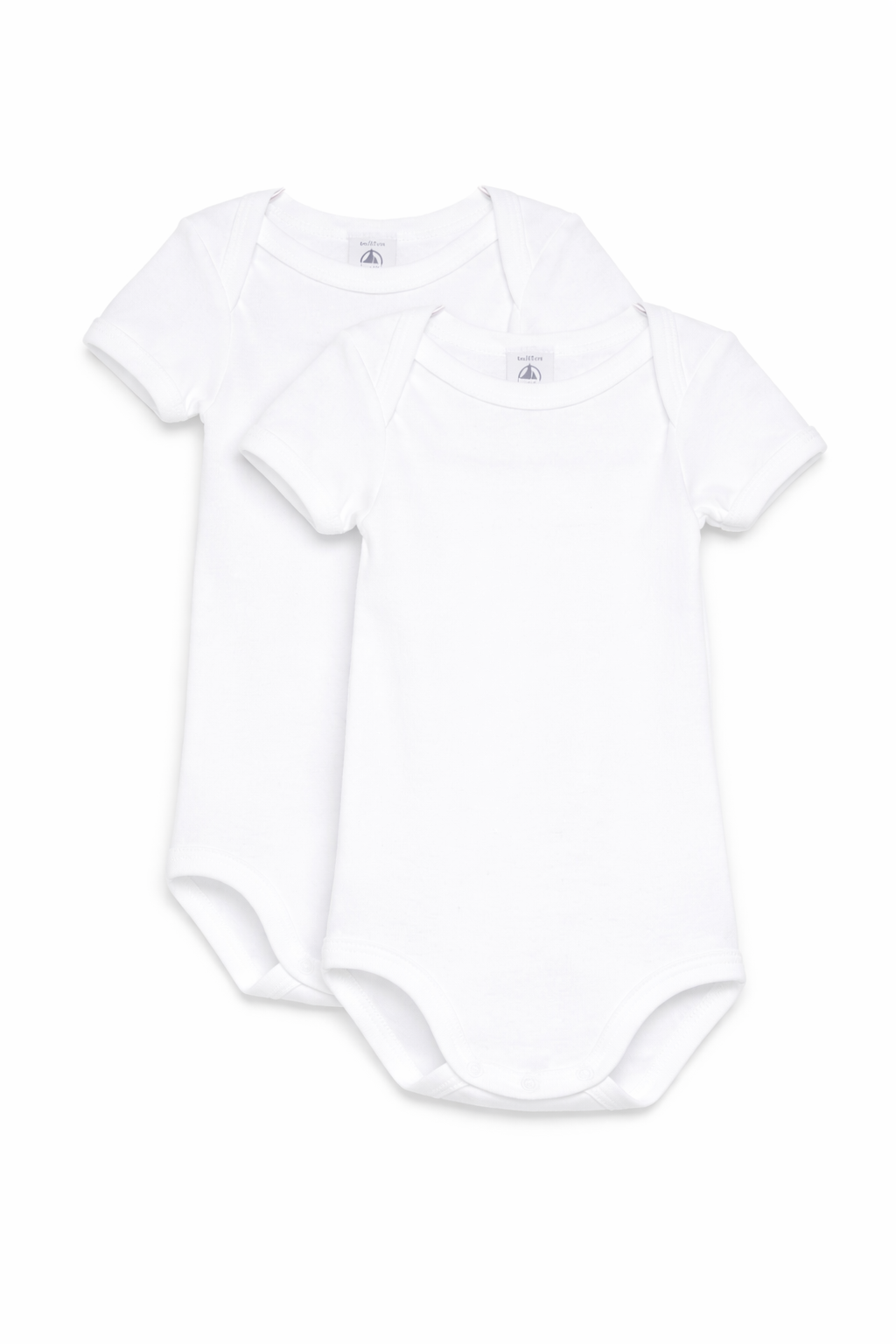 Doppio body per neonati Petit Bateau bianca a girocollo A01T4 00 PETIT BATEAU