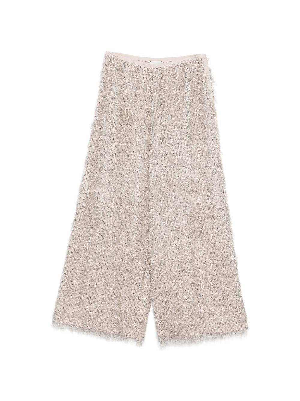 Pantaloni per donna Alysi beige con decorazione frange 116161 P6213 POIS ALYSI