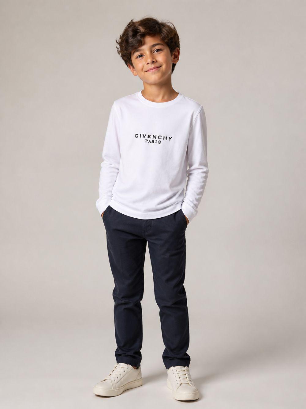 T-shirt per bambino Givenchy Kids bianca con stampa logo sul davanti H31321 10P GIVENCHY KIDS