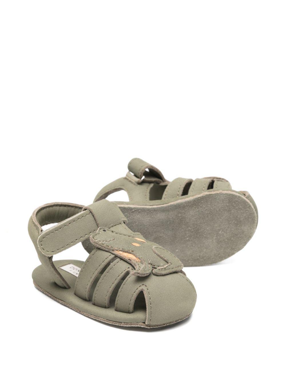 Scarpine primi passi per neonato Donsje verde con applicazione rana 1043001 NL126 DONSJE KIDS