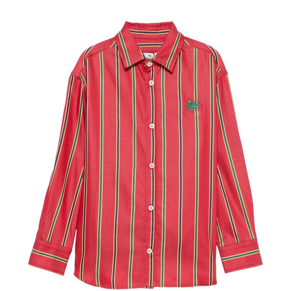 Camicia Pegaso per bambino Etro Kids rosso con motivo a righe GZ5H10 P0622 52CVE ETRO KIDS