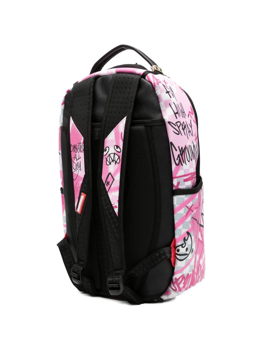 Zaino per bambina Sprayground Kid rosa con stampa grafica Broken Hearts Club 910B8672 NSZ SPRAYGROUND