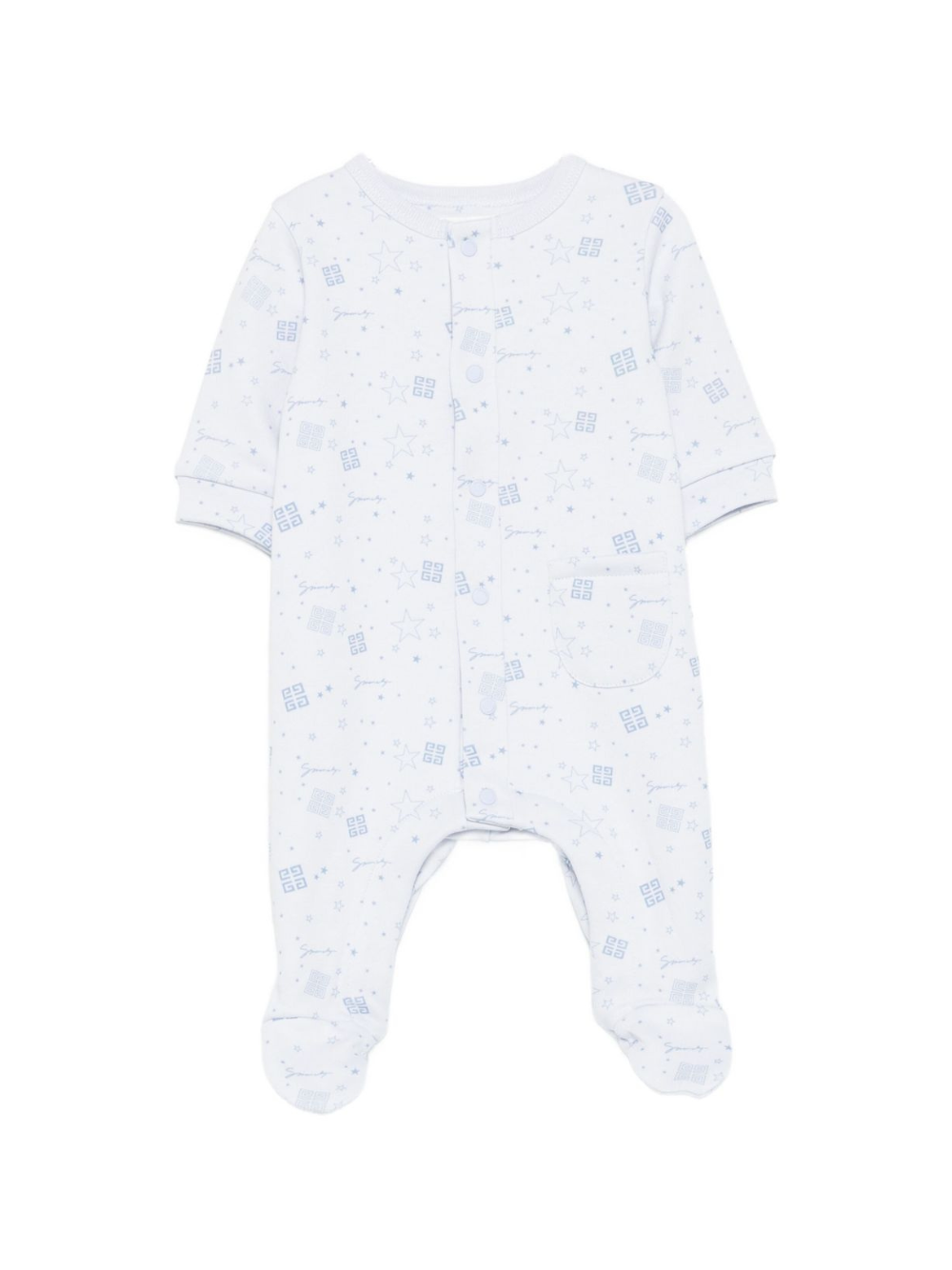 Tutina per neonato Givenchy Kids azzurra con motivo a stelle H30875 771 GIVENCHY KIDS