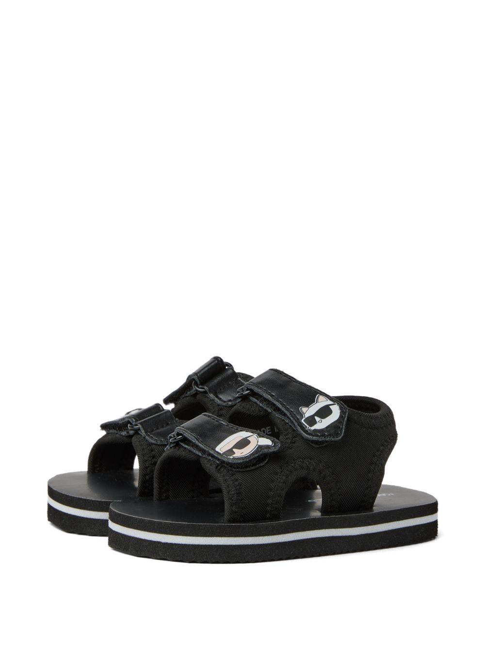 Sandali per bambini Karl Lagerfeld Kids nero con applicazione-ikon Z31183 09B KARL LAGERFELD KIDS