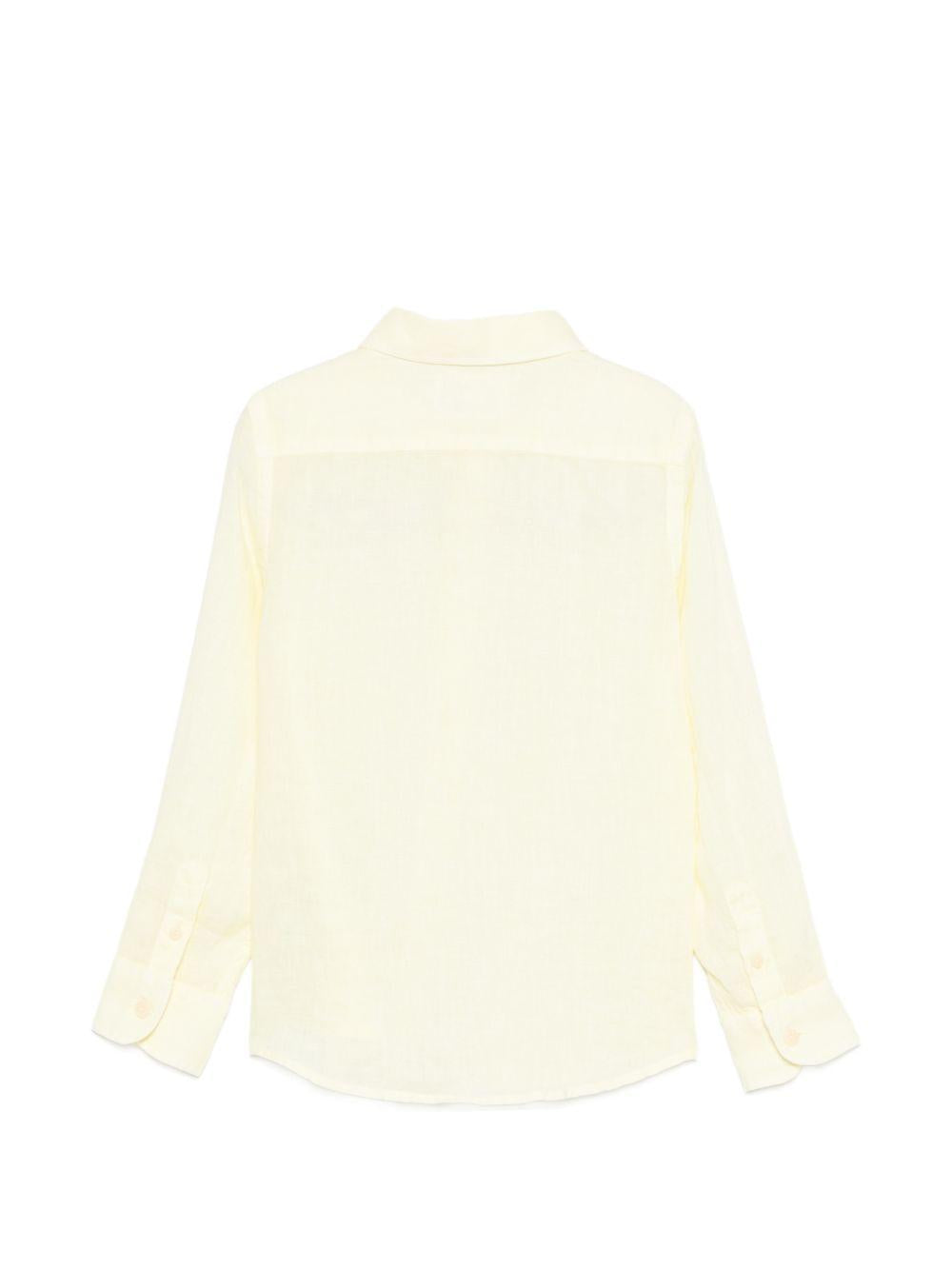 Camicia Agnes per bambino MC2 Saint Barth Kids gialla con ricamo AGN0001 00556L MC2 ST. BARTH KIDS