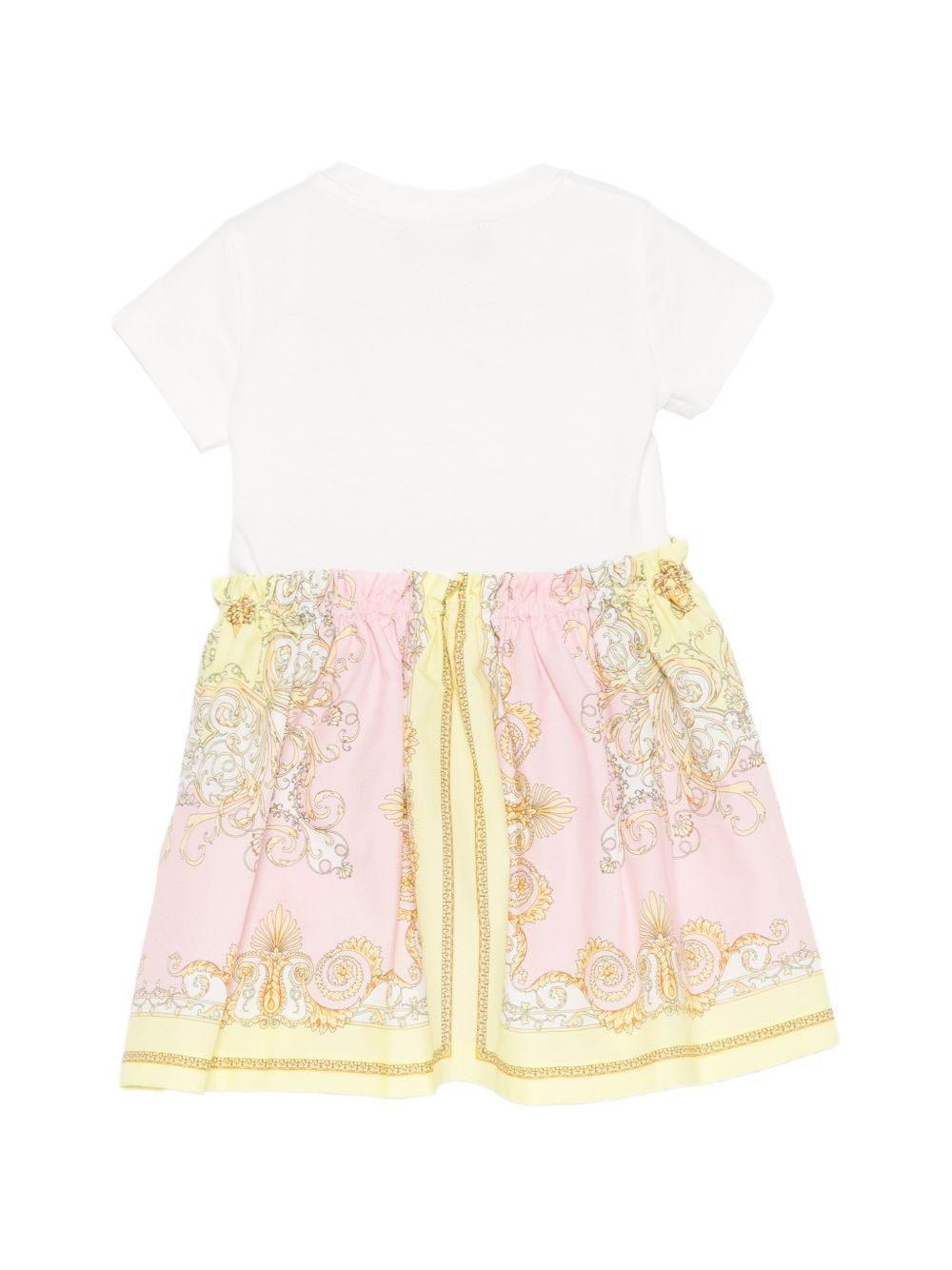 Abito per neonata Versace Kids multicolore con motivo barocco 10185391A17236 6WK10 VERSACE KIDS