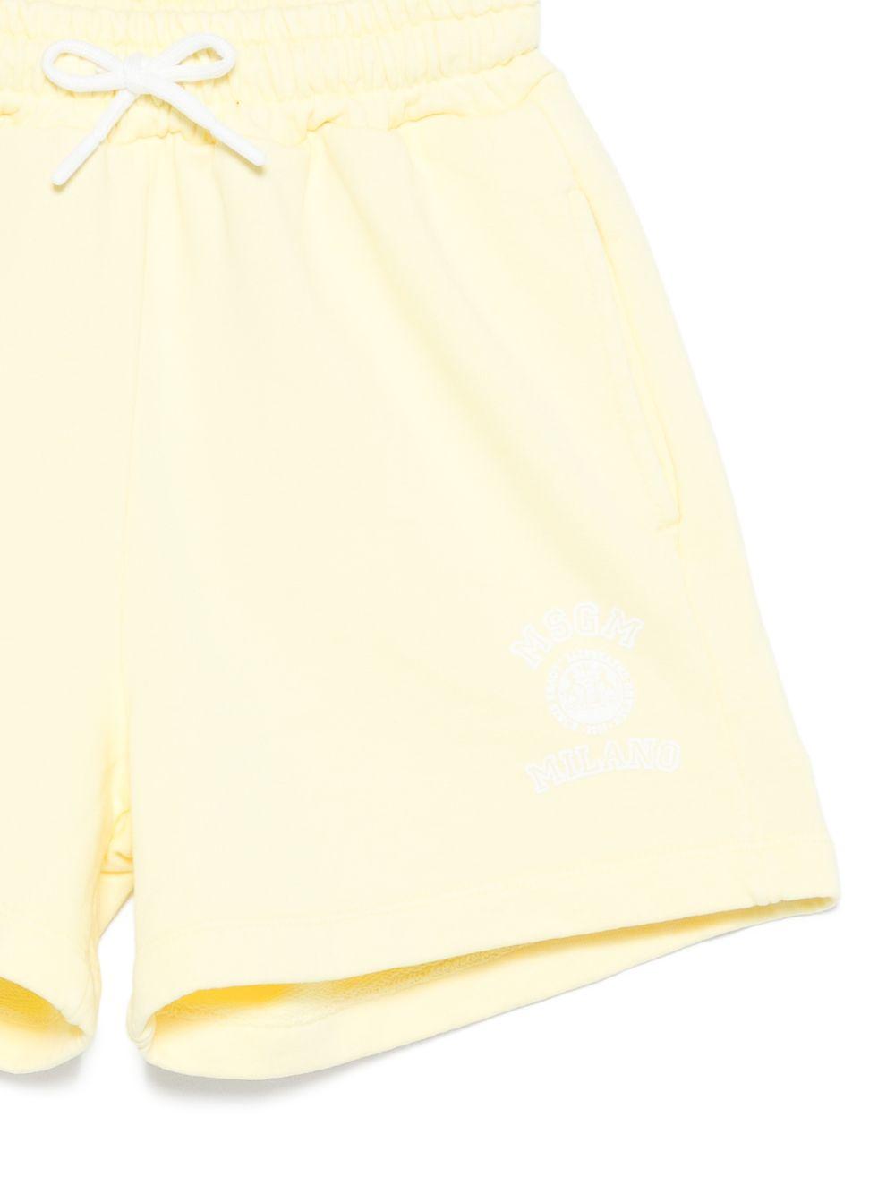 Shorts per bambina MSGM Kids giallo con coulisse S6MSJUBE054 MS075 MSGM KIDS
