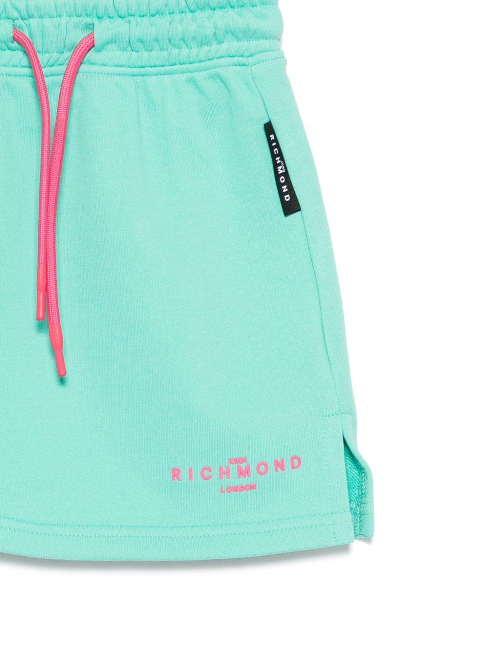 Gonna per bambina John Richmond Junior verde acqua con logo gommato RGP25010GO GREEN LIGHT JOHN RICHMOND JUNIOR