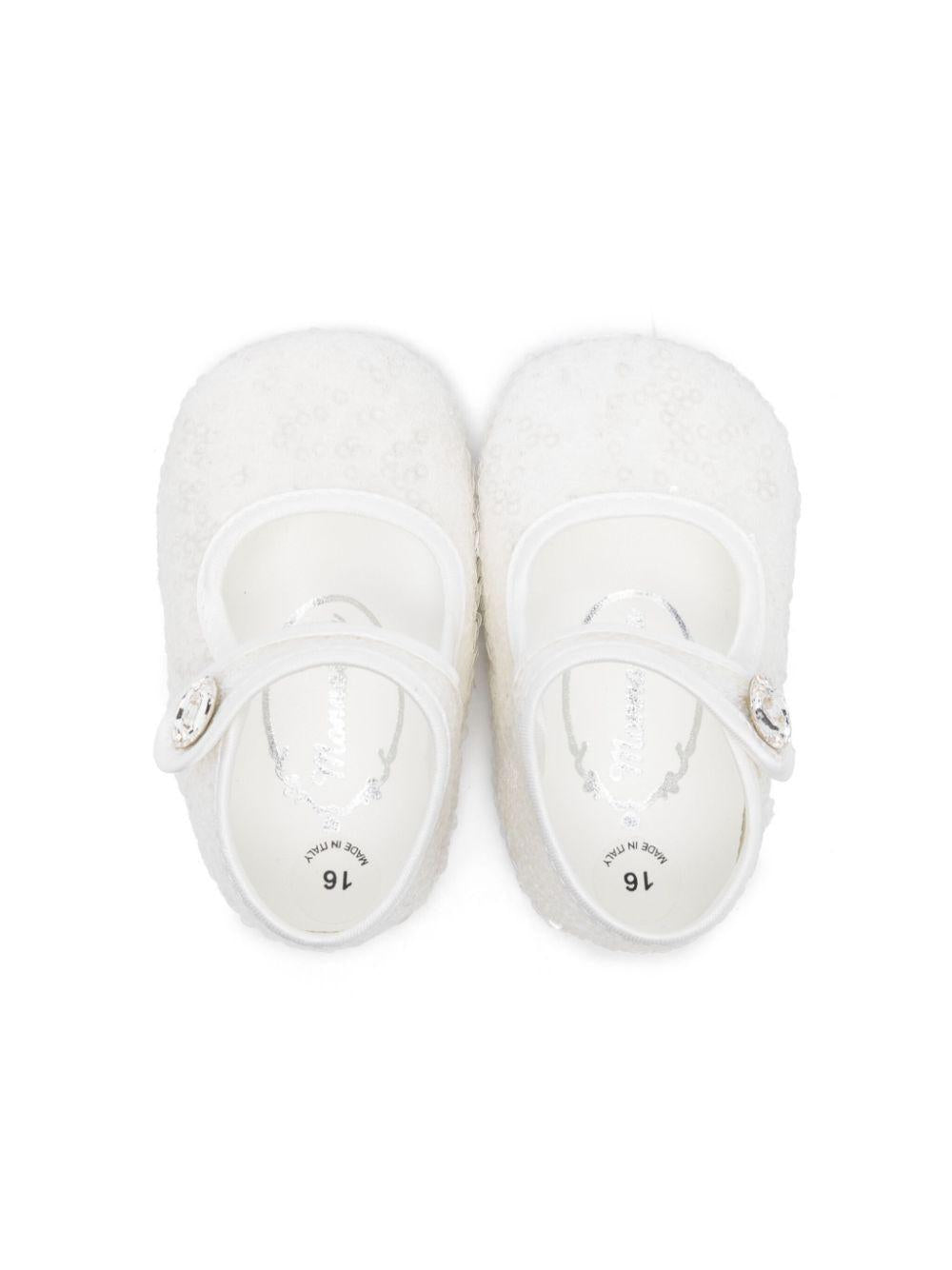 Scarpe primi passi per neonata Monnalisa bianco con paillettes 73E006 5901 0001 MONNALISA