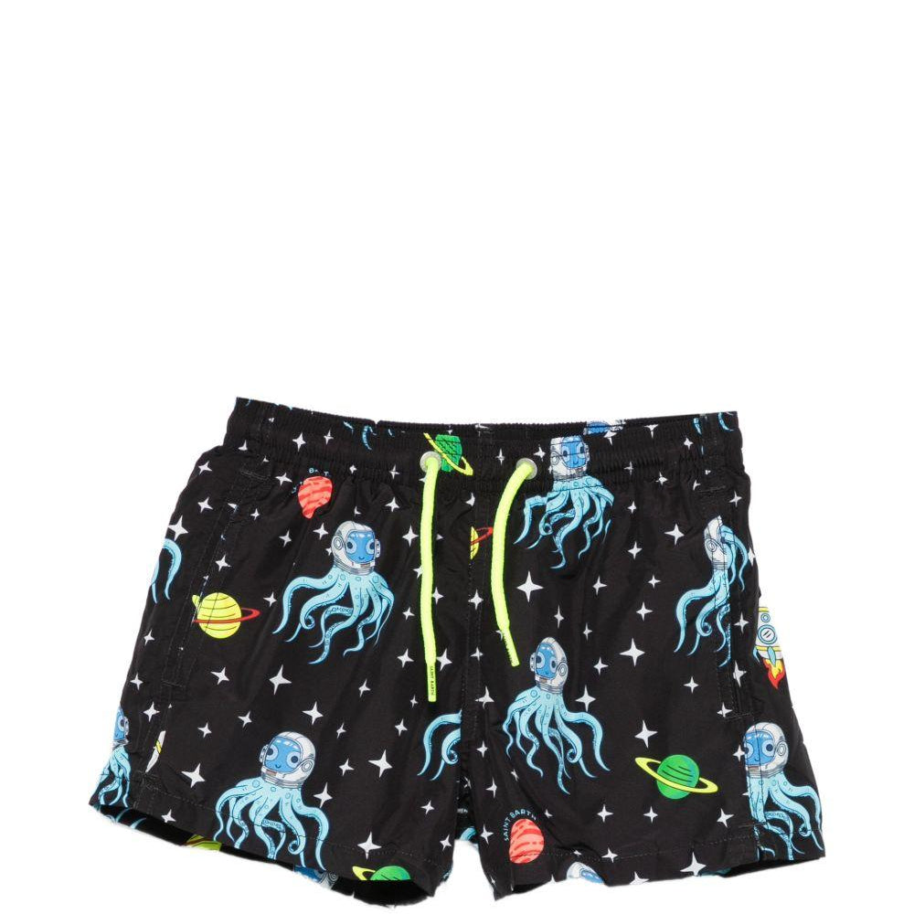 Costume Jean Lighting per bambino MC2 Saint Barth Kids nero con stampa polpo JEA0004 01071L MC2 ST. BARTH KIDS