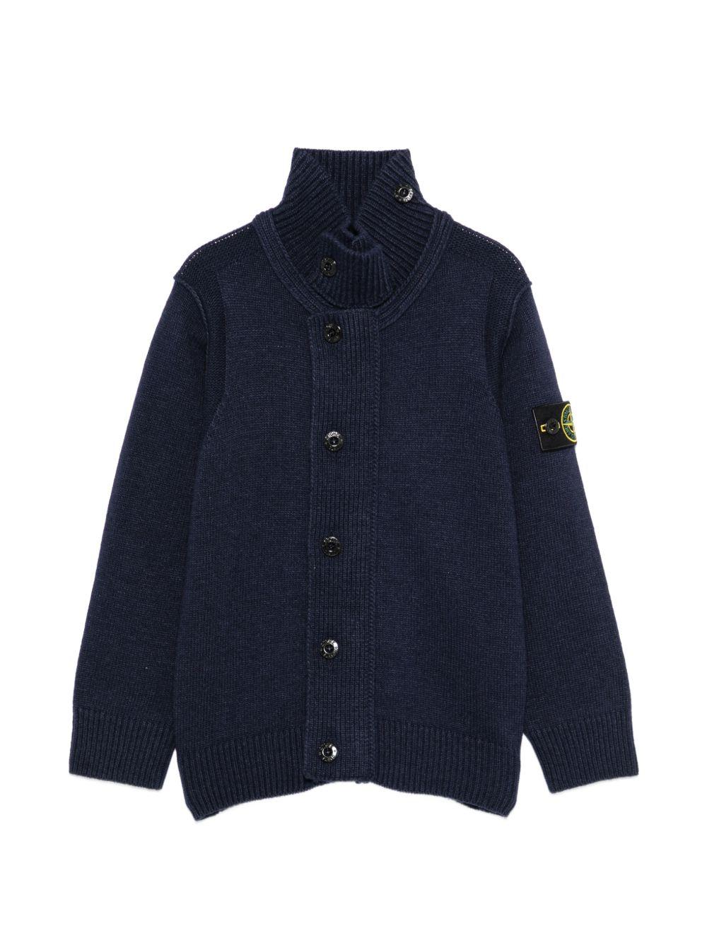 Maglione per bambino Stone Island Kids blu a collo alto L2S165100003S00M1 V0020 STONE ISLAND KIDS