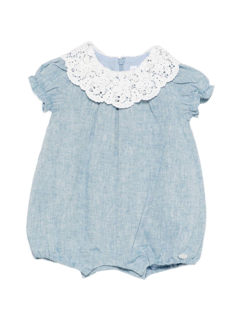 Tutina per neonata Tartine & Chocolat azzurra con dettaglio in pizzo CC33080 40 TArtine & Chocolat KIDS