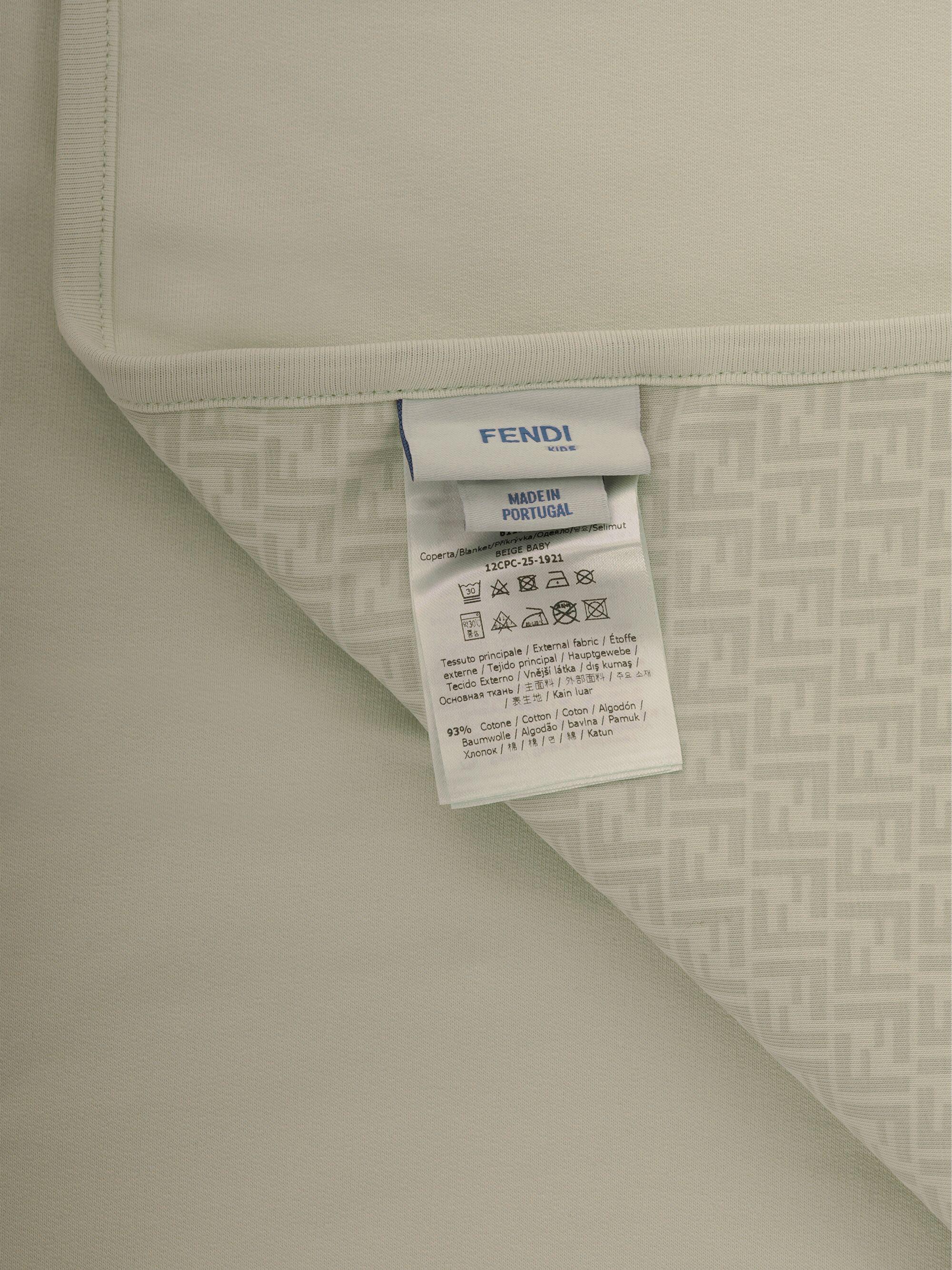 Coperta per neonati Fendi Kids beige con stampa Cavallino Fendi sul davanti BUJ328 8RA F19J5 FENDI KIDS