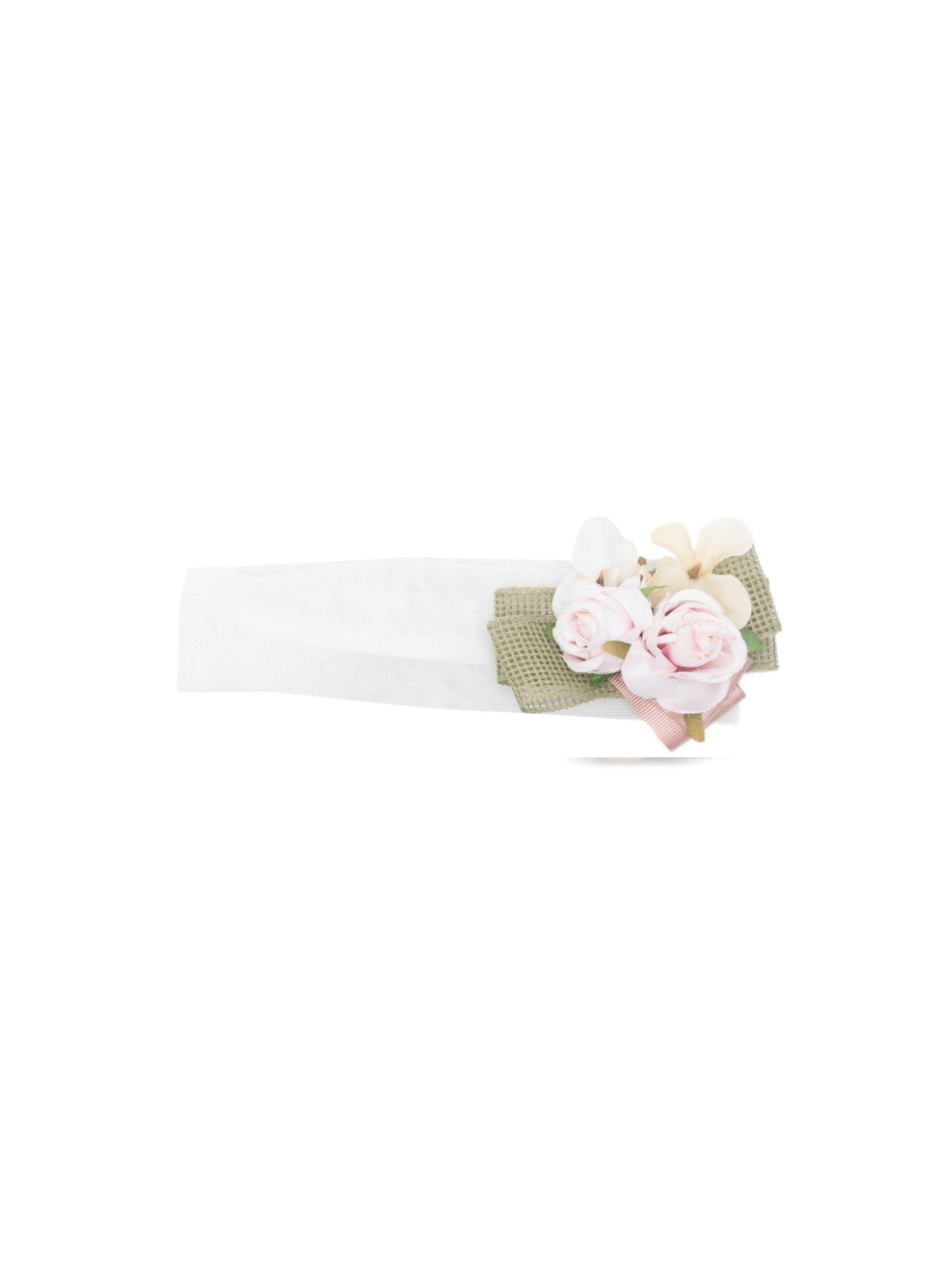 Fascia per neonata Colorichiari bianca con applicazione floreale FN978556 AF799 83 COLORICHIARI KIDS